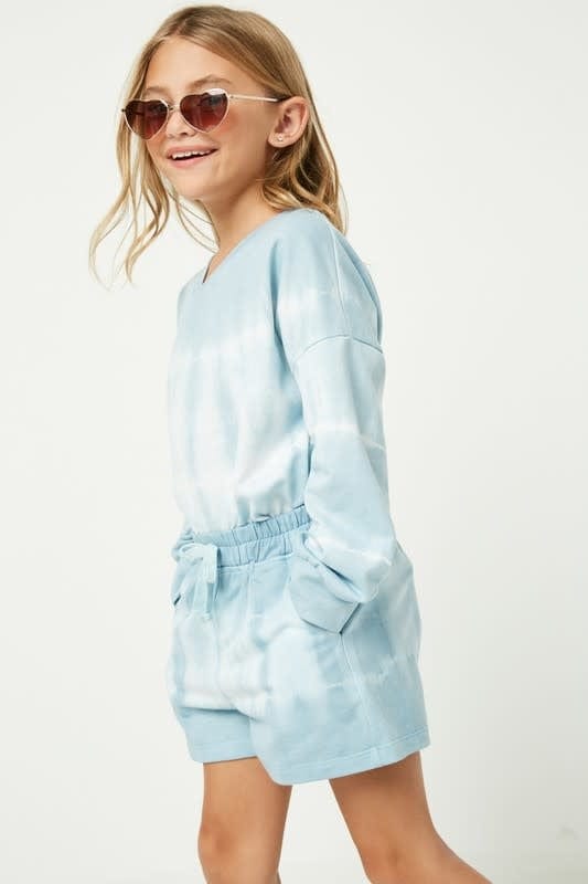 Hayden Girls Girls Garment Tie Dyed V Neck L/S Top
