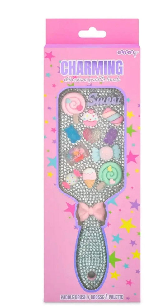 IScream Charming Rhinestone Paddle Brush