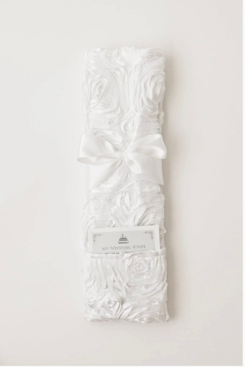 Jubilee Rosettes White w/white Bow Wedding Jubilee Keepsakes Knife