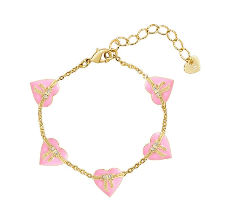 Lily & Nily Heart & Ribbon Bow Link Bracelet