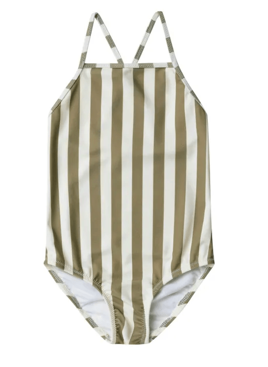 Little Beach Babes Boutique 6-12M sky one piece olive
