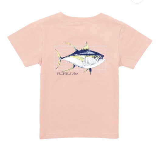 Little Beach Babes Boutique  Boys Tuna SS Peach