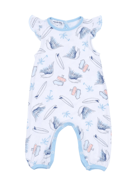 Little Beach Babes Boutique CATCH SOME WAVES BAMBOO FLUTTERS PLAYSUIT