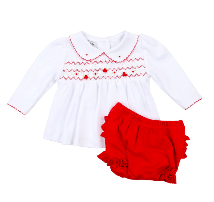 Little Beach Babes Boutique CLARA & COLTON SMOCKED DIAPER COVER SET FOR GIRLS