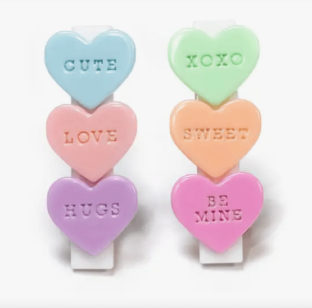 Little Beach Babes Boutique Default VAL-Multi Candy Hearts Alligator Clips