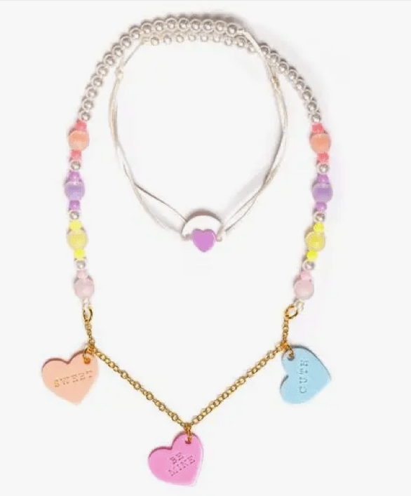 Little Beach Babes Boutique Default VAL-Multi Heart Candy Beaded Necklace