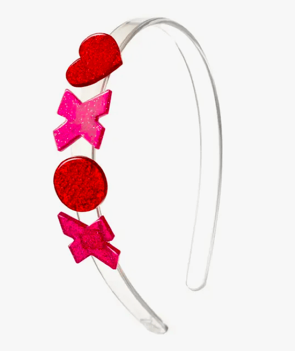 Little Beach Babes Boutique Default VAL-XOXO Pink/Red Glitter Headband