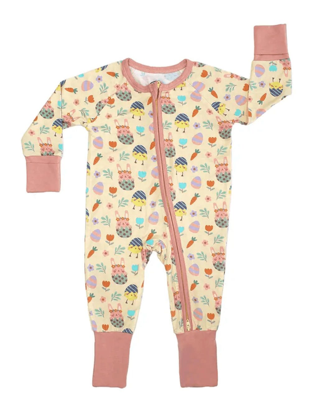 Little Beach Babes Boutique Egg Hunt Easter Bamboo Convertible Baby Pajamas