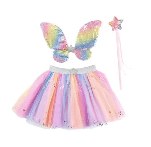 Little Beach Babes Boutique Great Pretenders Rainbow Sequins Skirt, Wngs & Wnd