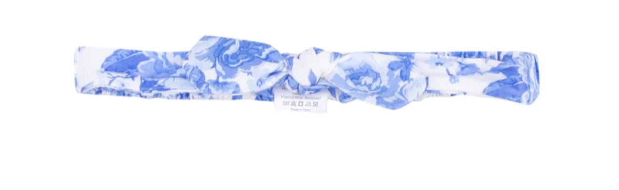 Little Beach Babes Boutique Knot Headband Roses In Blue