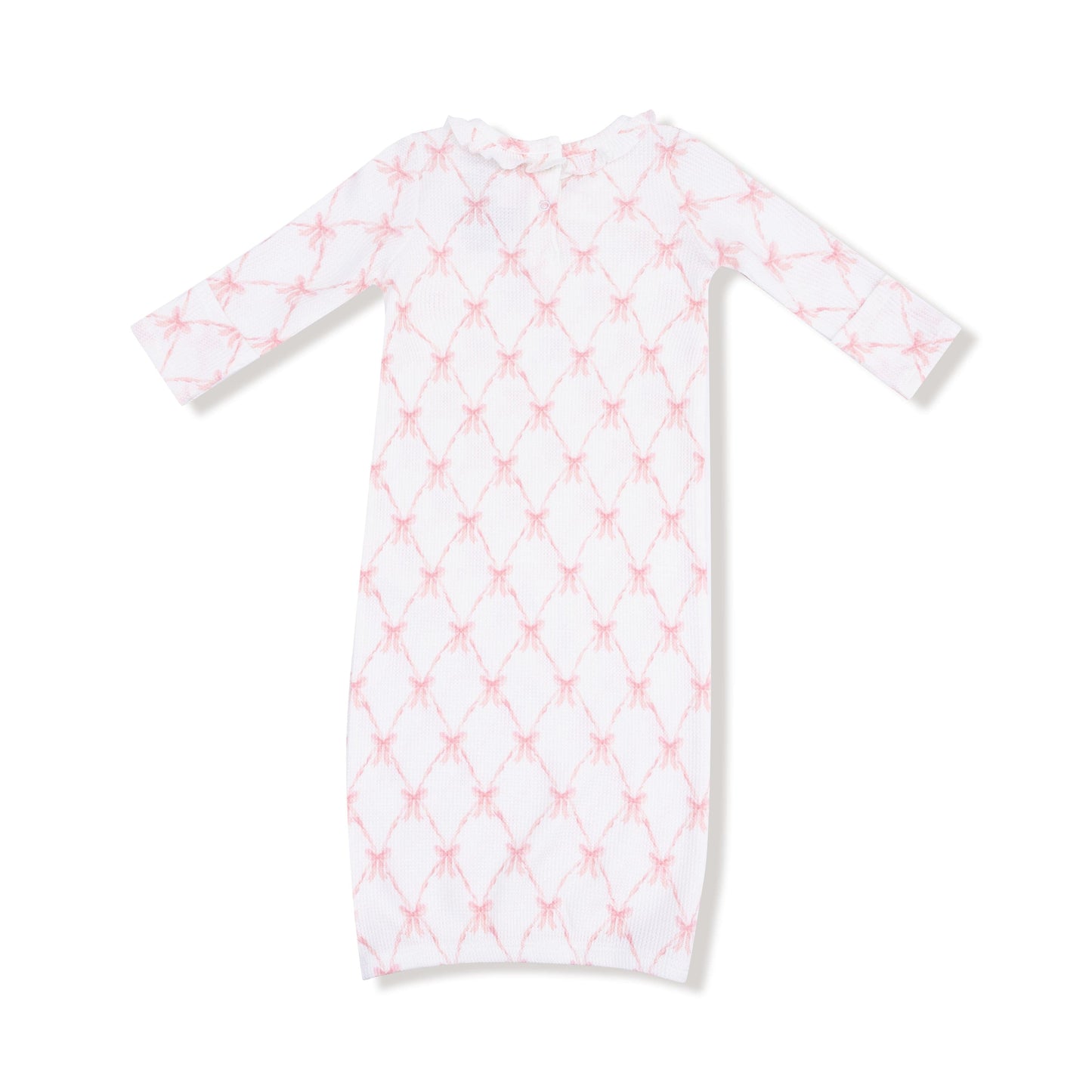 Little Beach Babes Boutique 0-3M Angel Dear Kimono Gown in Ribbon Bow Trellis