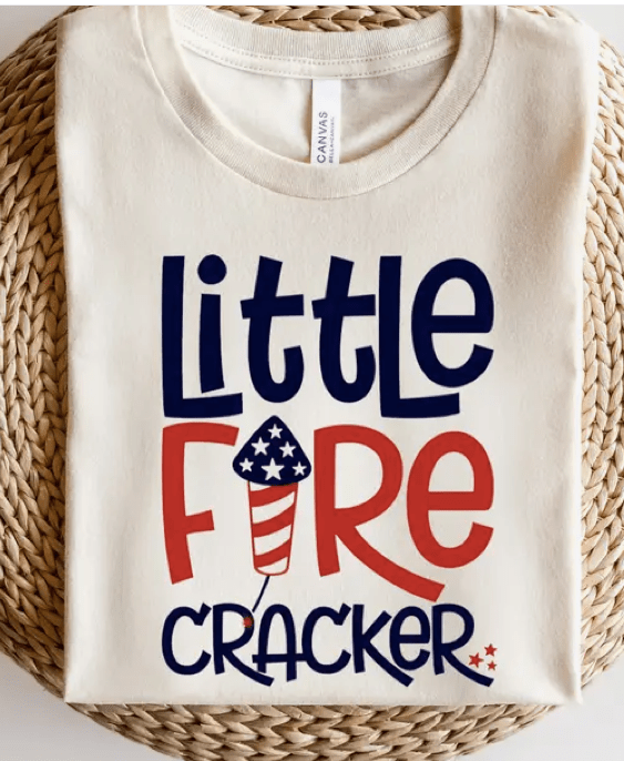 Little Beach Babes Boutique Little Firecracker onesie and Tee Shirt