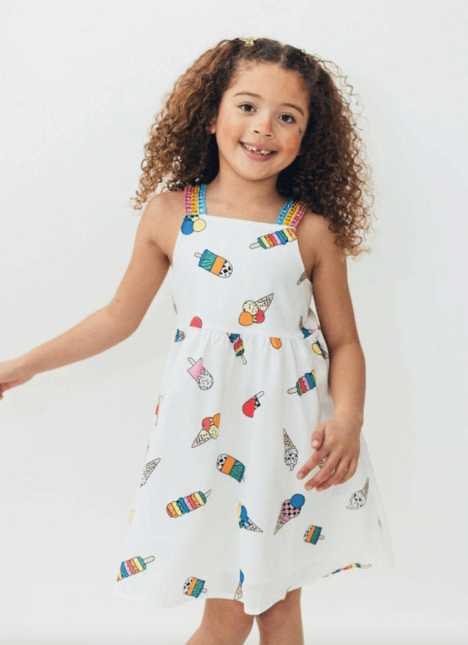 Little Beach Babes Boutique Lola and Boys Ice Cream Cones Gems Dress