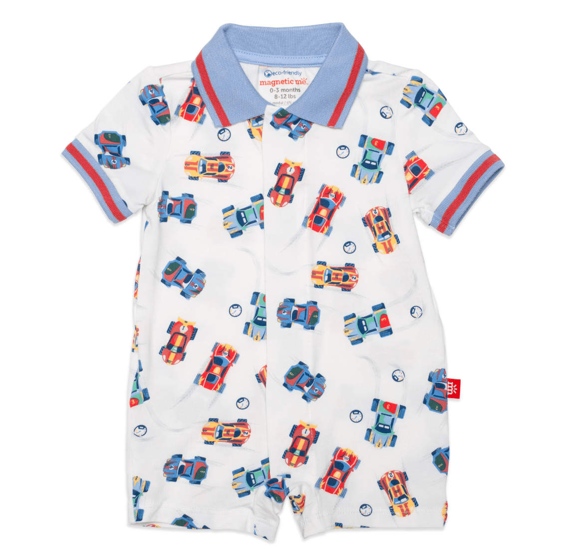 Little Beach Babes Boutique Magnetic Me Formula Fun Polo Collar Short Sleeve Romper