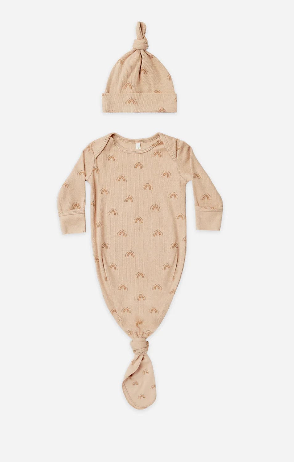 Little Beach Babes Boutique NB Quincy Mae-SS23-Knotted baby gown & Hat Set-Rainbow