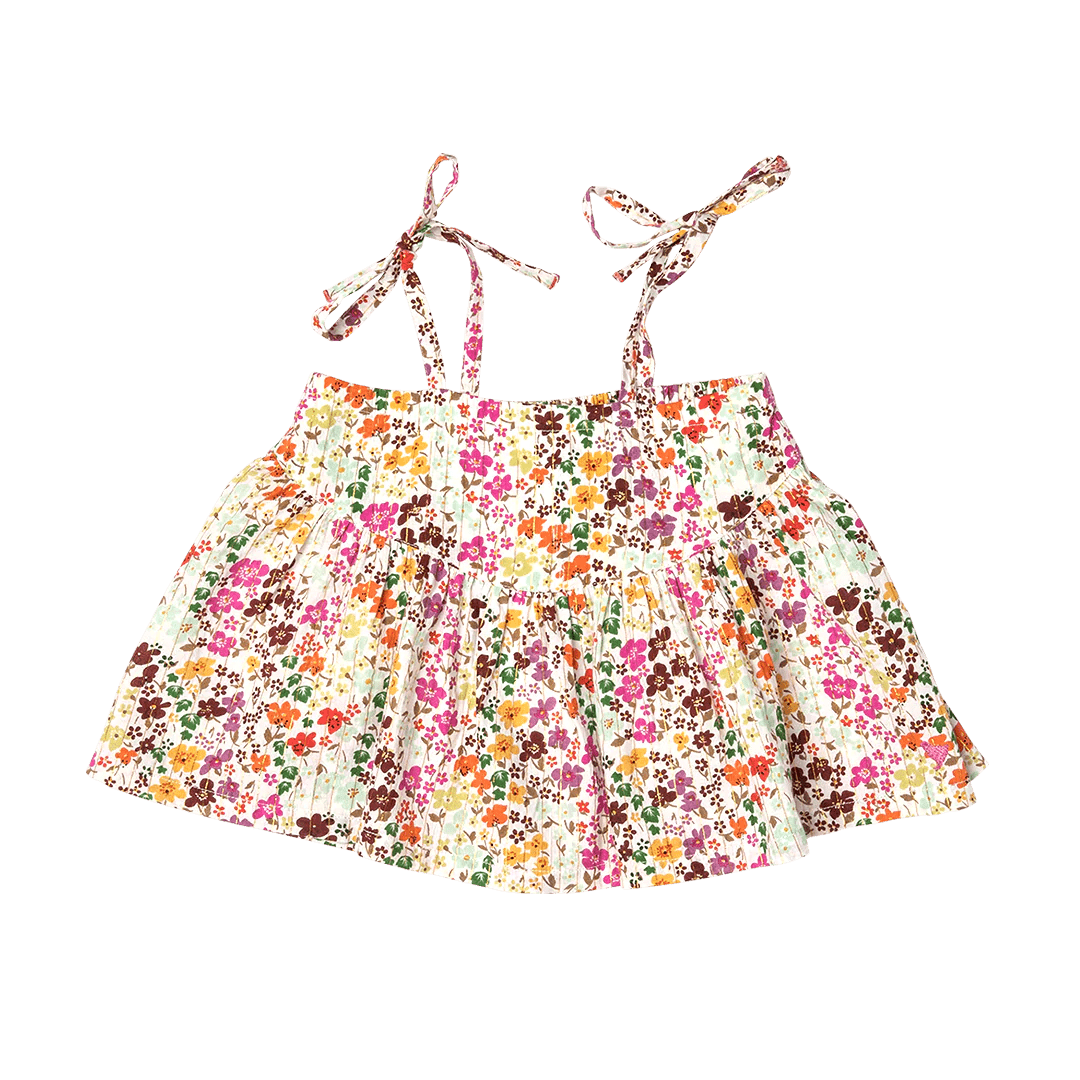 Little Beach Babes Boutique Pink Chicken-Girls Stella Top - Multi Ditsy Floral