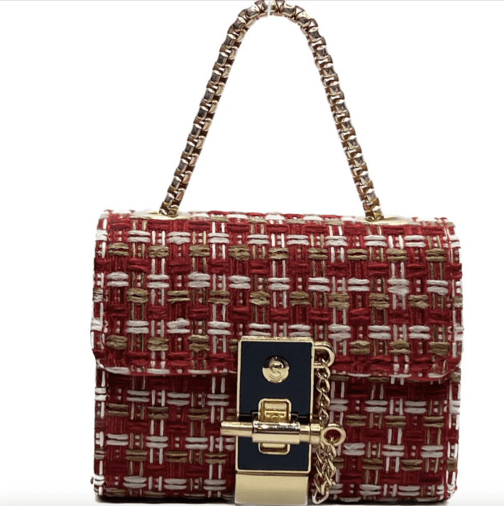 Little Beach Babes Boutique Red Carrying Kind Coco Tweed Purse Mini