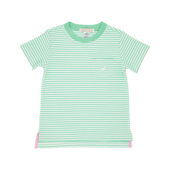 Little Beach Babes Boutique The BEAUFORT BONNET Co Grace Bay Green stripe crewneck