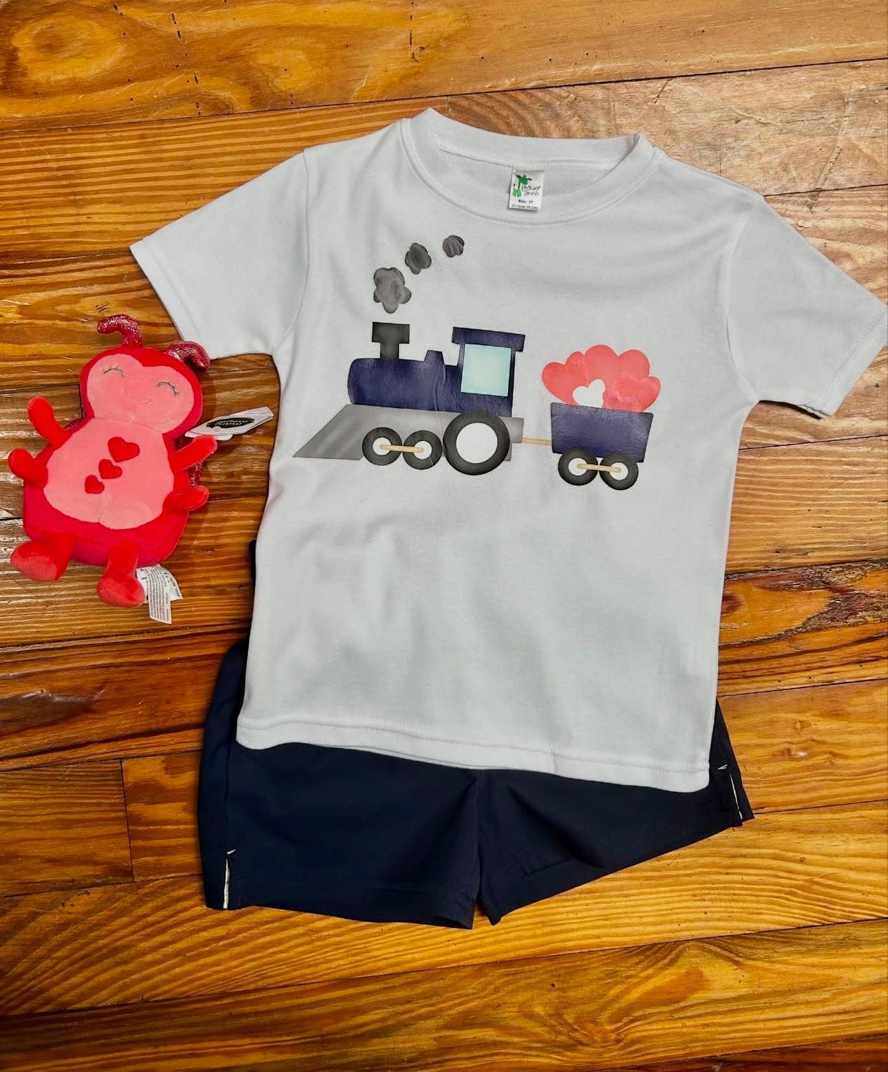 Little Beach Babes Boutique Train filled with valentine hearts