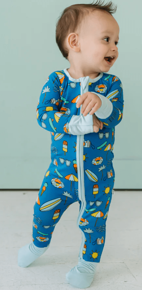 Little Sleepies Surf's Up Bamboo Viscose Zippy