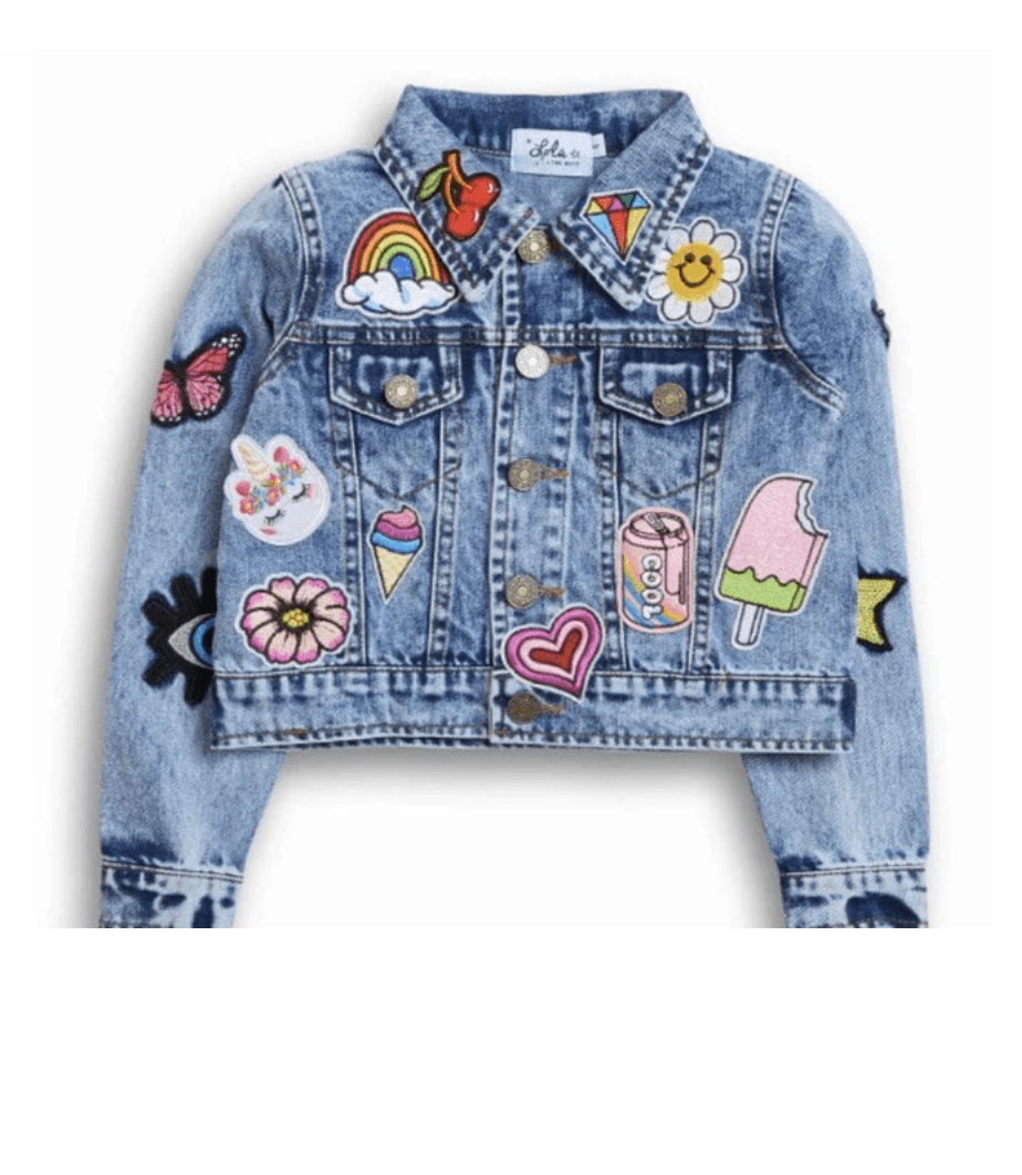 Lola and The Boys Lola & the Boys- All About The Patch Crop Denim Jacket