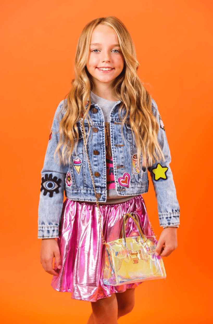 Lola and The Boys Lola & the Boys- All About The Patch Crop Denim Jacket