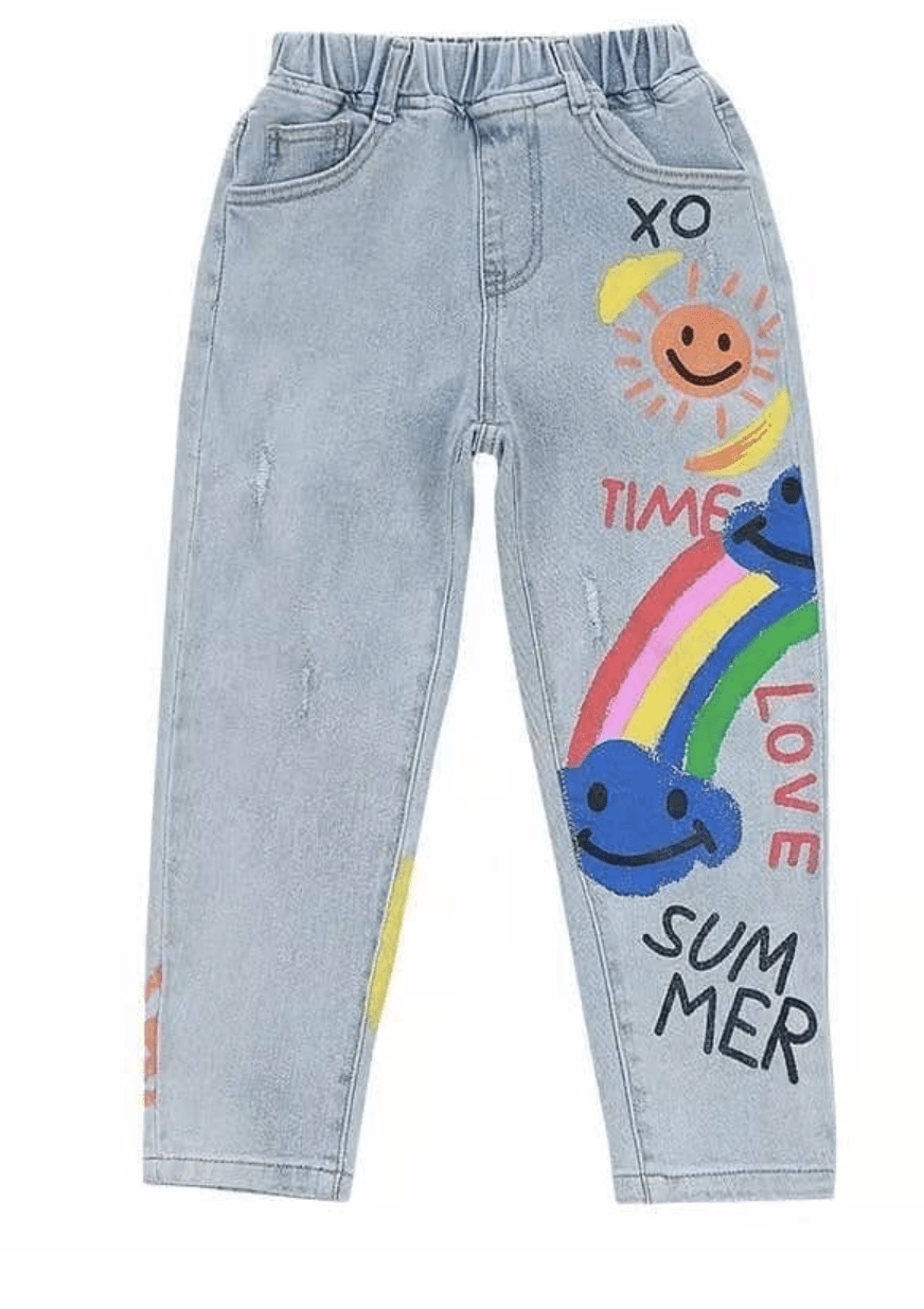 Lola and The Boys Lola & the Boys-SCRIBBLE RAINBOW JEANS