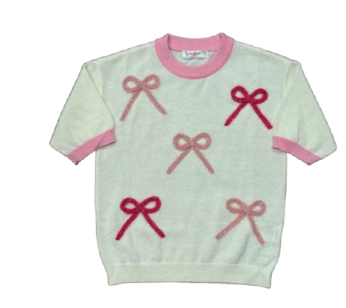 LuLu BeBe Lulu Bebe Cream Sweater With Pink Bows