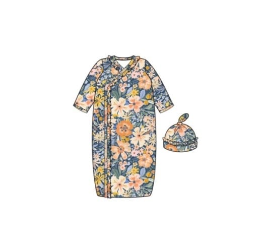MAGNETIC ME Magnetic Me Girls Infant Girls-footies/converters Flora Modal Gown+hat Set W Ruffle