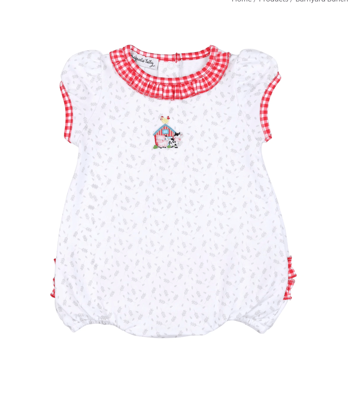 Magnolia Baby 3 Months Magnolia Baby-Barnyard Ruffle Bubble 3M