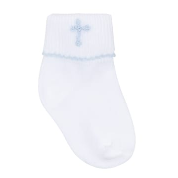 MAGNOLIA BABY Magnolia Baby Girls Accessories-baby Gear Forever Blessed White Light Blue Socks