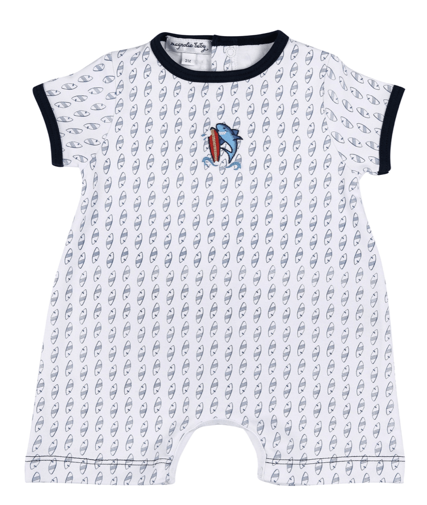 Magnolia Baby Default Sharkie the Surfer Emb Short Playsuit