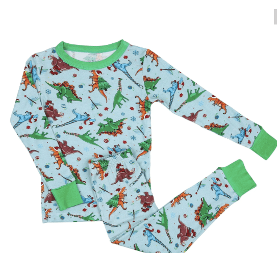 Magnolia Baby DINO CHRISTMAS BAMBOO PAJAMAS
