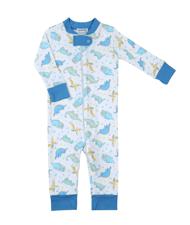 Magnolia Baby Dino Zipped Pajamas Prima Cotton