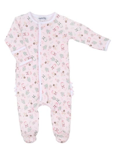Magnolia Baby Sweet Little Christmas Printed Footie Pink