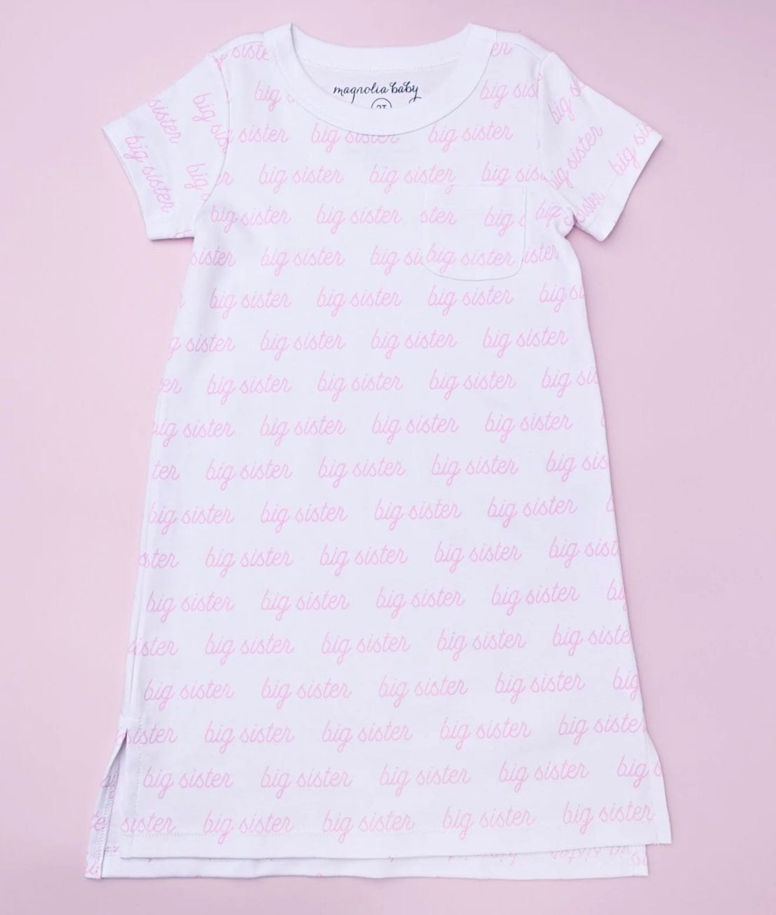 Magnolia Baby Big Sister Print Short Sleeve Nightdress