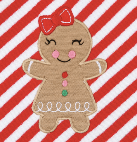 Magnolia Baby Gril Gingerbread ruffle zipper Appliqué PJ’s