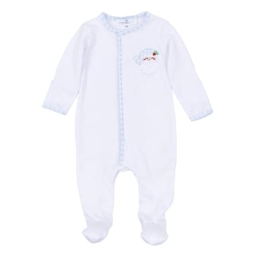 MAGNOLIA BABY Magnolia Sweet St Nick Applique Light Blue Footie