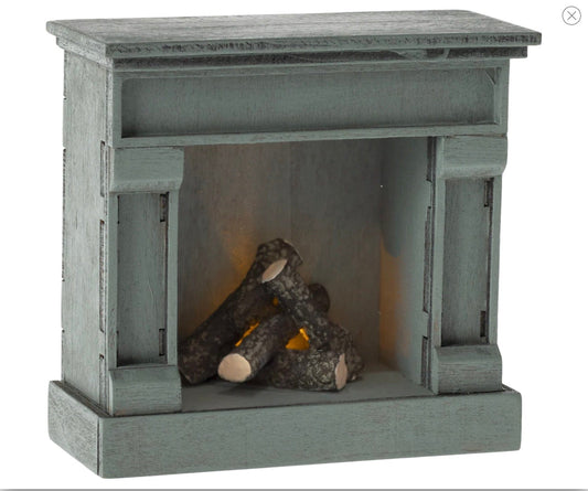 Maileg Fireplace Mouse - Blue