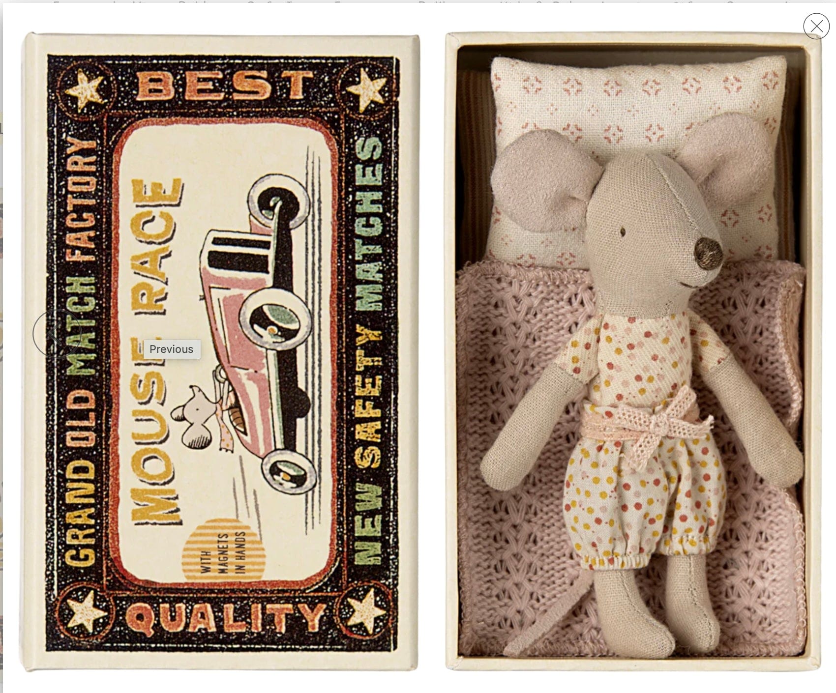 Maileg Little Sister, Mouse in Matchbox