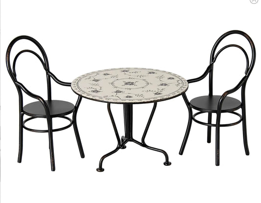 Maileg Dining table, Set with 2 chairs