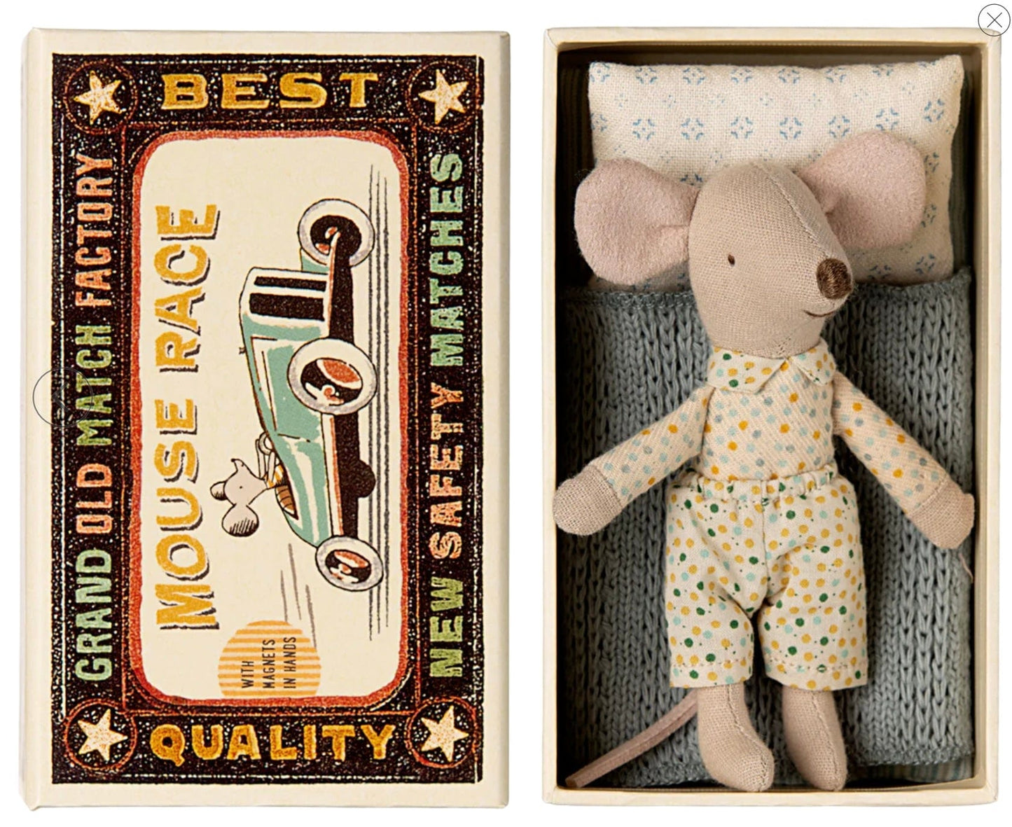 Maileg Little Brother, Mouse in Matchbox