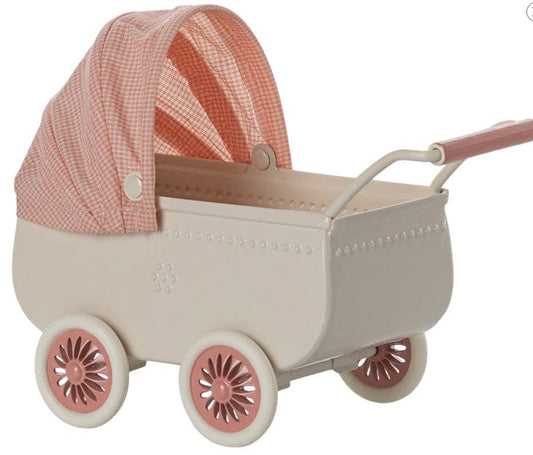 Maileg Pram, Mouse - Coral