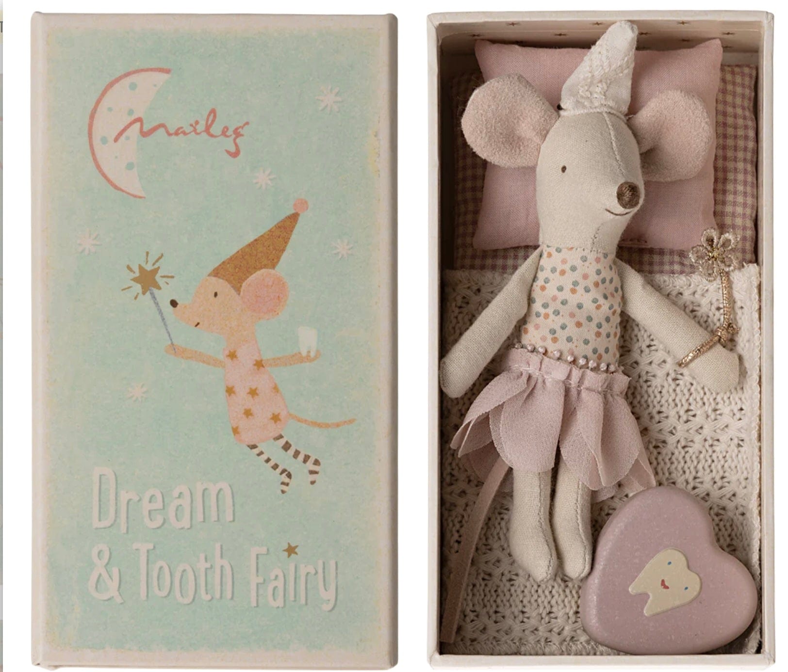 Maileg Tooth Fairy Mouse, Little Sister in Match Box
