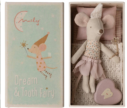 Maileg Tooth Fairy Mouse, Little Sister in Match Box