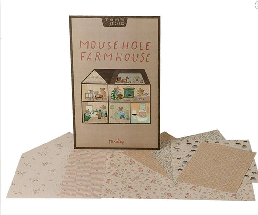 Maileg Wallpaper, Mouse hole Farmhouse