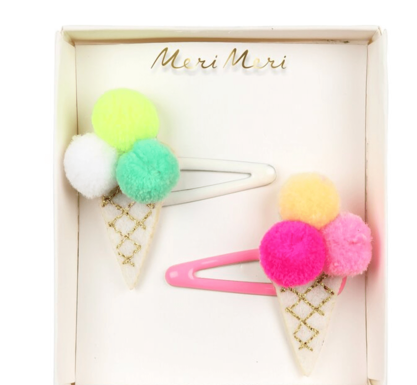 Meri Meri Default PomPom Ice Cream Hair Slides