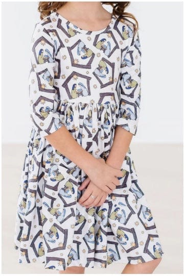 Mila an Rose Nativity Pocket Twirl Dress