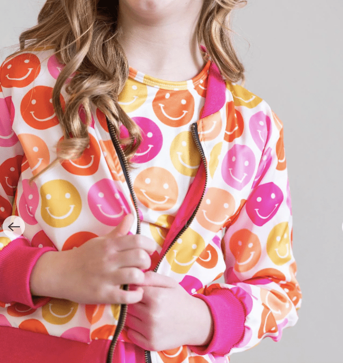 Mila and Rose DON'T WORRY, BE HIPPY SATIN JACKET