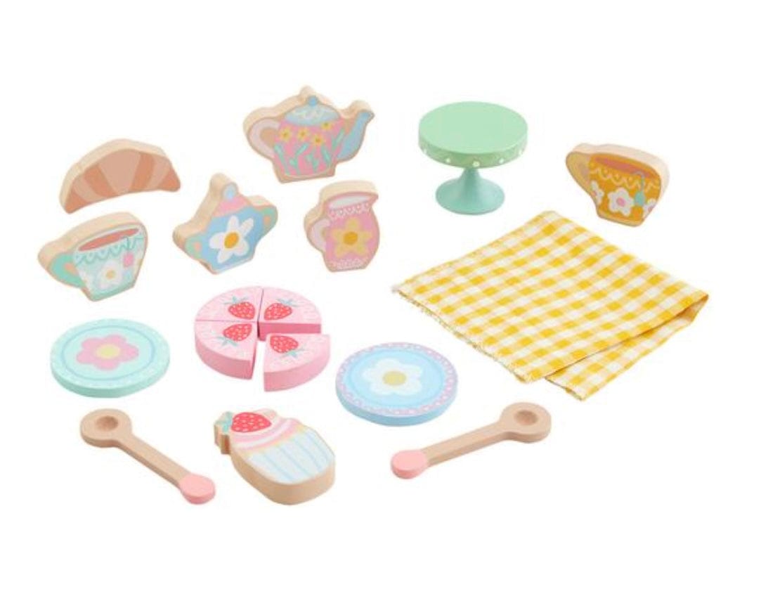 Mud Pie Wood Tea party set